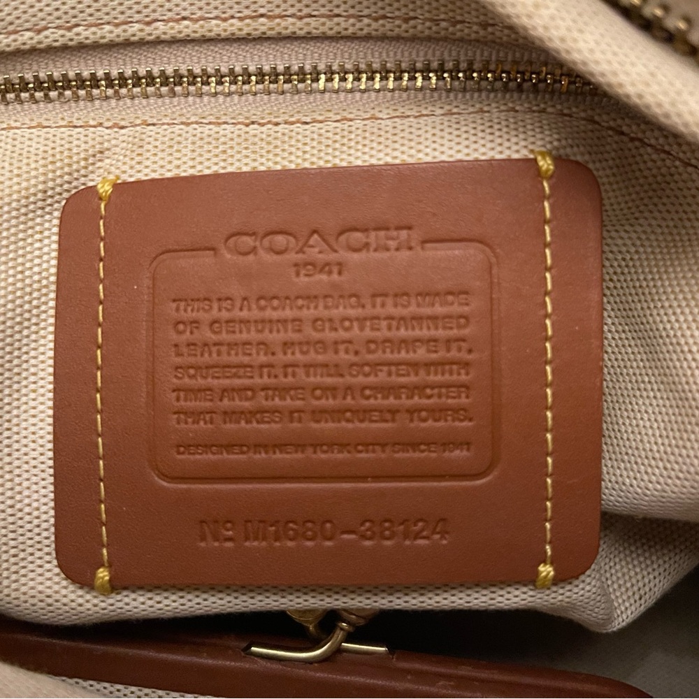 Coach 1941 Rogue 38124 Chalk Natural Pebble Leather with Oxblood, Suede Lining - Picture 6 of 12